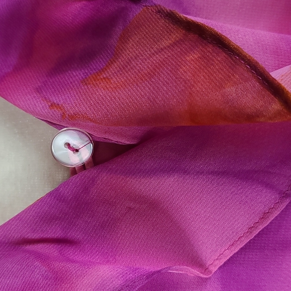 Kathy Che Ruffle Front Vibrant Color Blouse - Picture 7 of 13